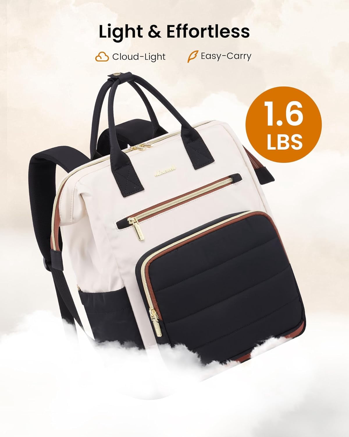 LOVEVOOK Puffer Laptop Backpack for Women, 15.6 Inch Work Backpack Purses for Nurse Teacher College, Personal Item Travel Bag Daypack with Water Holder