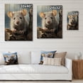 thumbnail image 4 of Designart "Rodent Portrait White Cute wall art II" Animals Print on Natural Pine Wood, 4 of 5