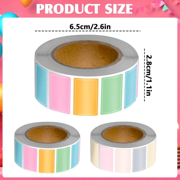 Clearance Under $0.59! 1ROLL Colorful Blank Labels Stickers, 800pcs 25x15mm Adhesive Name Tags for Home & Kitchen Organization, Paper, for Labeling, A, One Size