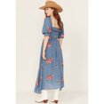 thumbnail image 4 of Wild Moss Women's Floral Embroidered Midi Dress Blue X-  US, 4 of 4
