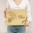 thumbnail image 2 of Darling Souvenir Personalized Engraved Laser Cut Wedding Guest Book Wooden Cover Sign-in Book Registry Guestbook Scrapbook-IW, 2 of 6