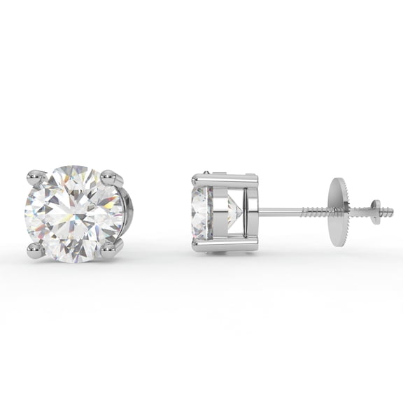 1 Ct Round Cut lab Grown Diamond Stud Earrings | 925 Sterling Silver Yellow Gold Finish | Unisex Earrings for Men & Women