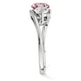 thumbnail image 3 of Solid 10k White Gold Clear Pink Swarovski CZ Cubic Zirconia Topaz Sue Engagement Ring Size 5, 3 of 5