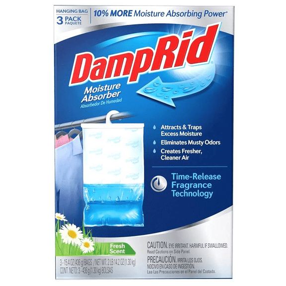 DampRid Fresh Scent Hanging Moisture Absorber, 3 Pack