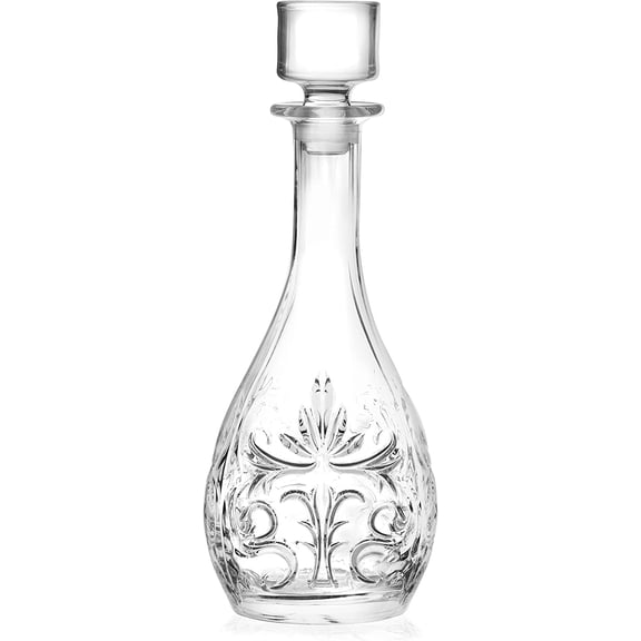 Glass Wine Decanter with Stopper - Carafe - for Red - White - Wine - Crystal Glass 32.5 Oz. - Made in Europe - by Barski