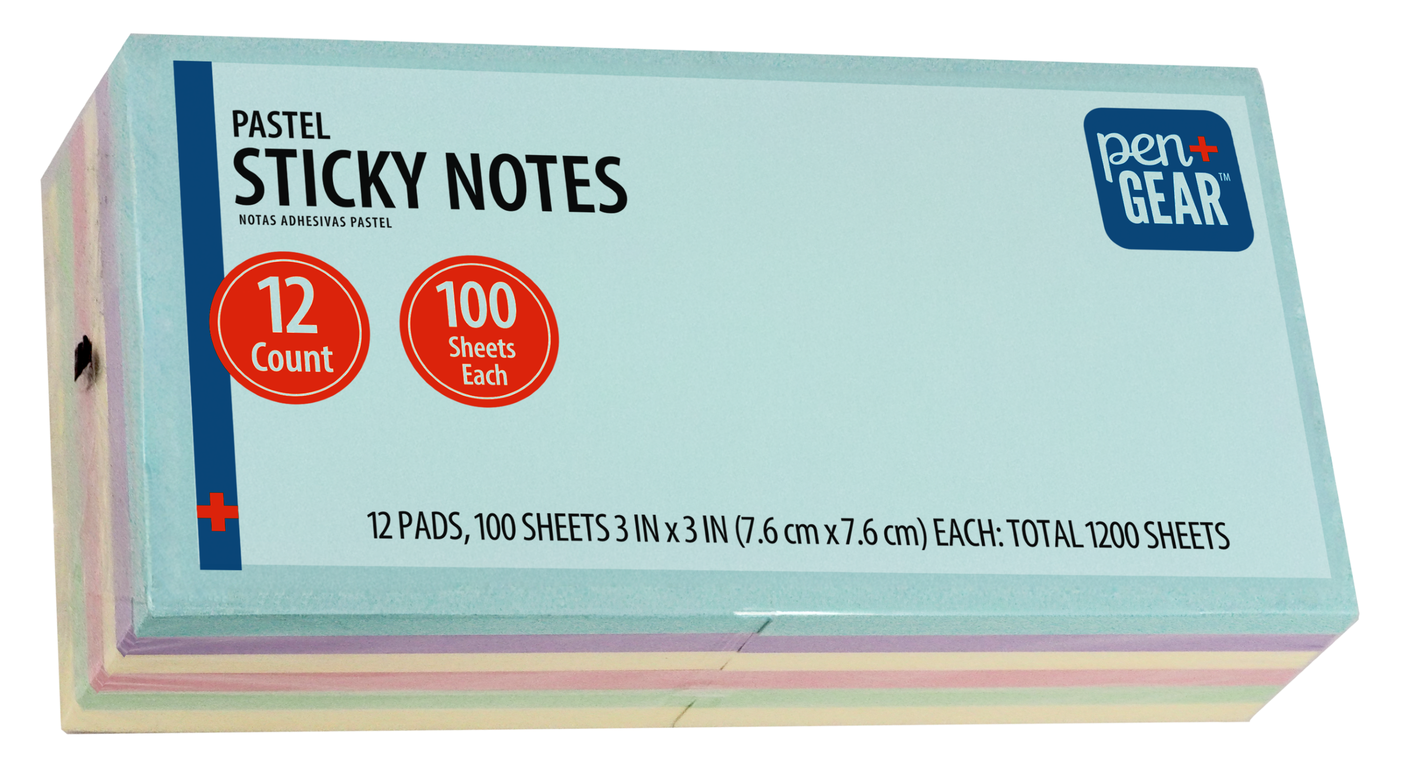 Pen+Gear Pastel Sticky Notes, 3" x 3", 1200 Sheets photo 1