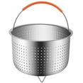 thumbnail image 1 of Cesta de vapor para olla a presión instantánea de 6 u 8 cuartos, inserto de vapor de acero inoxidable con mango cubierto de silicona, ideal para cocinar verduras al vapor.. Afortunado Sencillez, 1 of 4