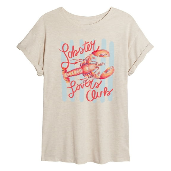 Instant Message - Lobster Lovers Club - Women's Oversized Graphic T-Shirt
