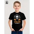 thumbnail image 2 of MAWOTEA Taco Lovers Exclusive Funny Graphic T-shirt for Kids,Black Fabric 100% Cotton Made, 2 of 5