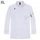 thumbnail image 2 of Chef uniforme poliéster manga larga otoño cálido delantal delantal con bolsillos delanteros Catering Cómodas bandas de sudor para cafetería Blanco XL Vogacara LF000326-09, 2 of 7