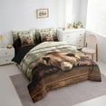 thumbnail image 3 of Castle Fairy Wildlife Bear 7-Piece Twin Bedding Sets,Woodland Animal Bedding Comforter Set,Rustic Cabin Breathable Sheet Sets,Luxury Boys Bedroom Decor,Reversible, 3 of 8
