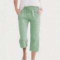 thumbnail image 2 of KyCheLot Girls Summer Pants Cotton Linen Capris Comfy Lounge Drawstring Waist Crop Pants with Pockets 4-14Years, 2 of 7