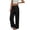 Black #148, variant on Womens Casual Cotton Linen Pants Lightweight Summer Relax Fit Elastic Waist Straight Leg Plus Size Solid Lounge Long Trousers Black XL