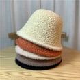 thumbnail image 3 of CoCopeaunts Fluff Brim Bucket Hat for Women Reversible Solid Color Basin Hat Autumn Winter Thick Bucket Cap Double-Side Wear, 3 of 8