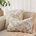 thumbnail image 4 of 100% Cotton French Pastoral Throw Pillow Covers Set of 2, 18x18 Inch Double Sided/Green, Farmhouse Decorative Cushion Covers for Sofa Bed Living Room Home Decor, 4 of 6