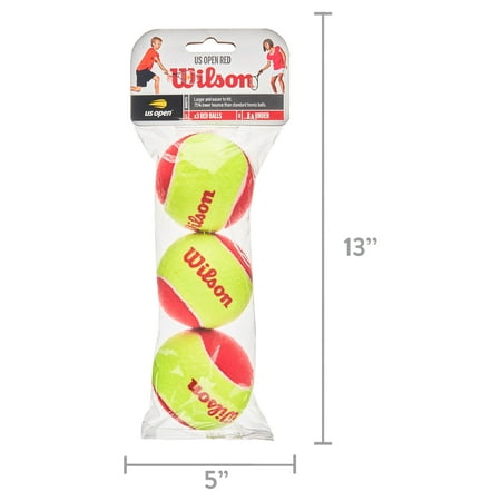 Wilson US Open Starter Kids Tennis Balls, 3-Ball Pack, (Age 8 & Under)