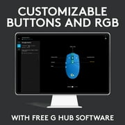 Logitech G203 Wired Gaming Mouse, 8,000 DPI, Rainbow Optical Effect LIGHTSYNC RGB, 6 Programmable Buttons, Blue