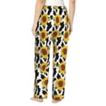 thumbnail image 2 of Bixox Women's Cute Cow Print Sunflower B Patterned Pajama Pants Loungewear, 2 of 5
