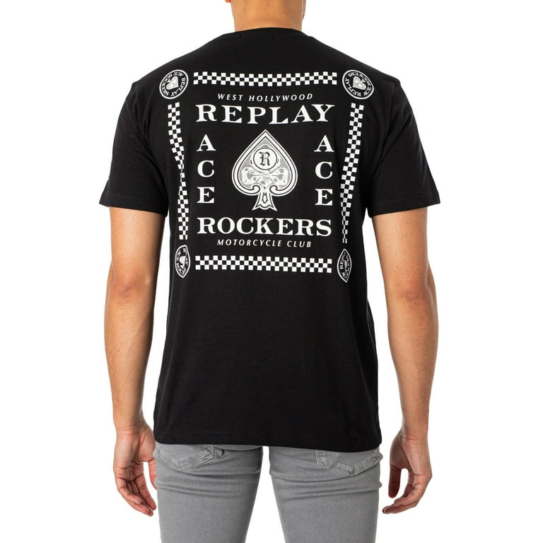 Replay Motorcycle Black Club T-Shirt, Hollywood