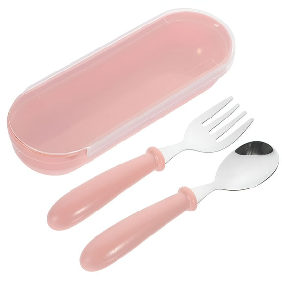 ACDANC Kids Dinnerware Flatware Children's Tableware Scoop Cutlery Toddler Silverware 2 Year Old Pink Plastic
