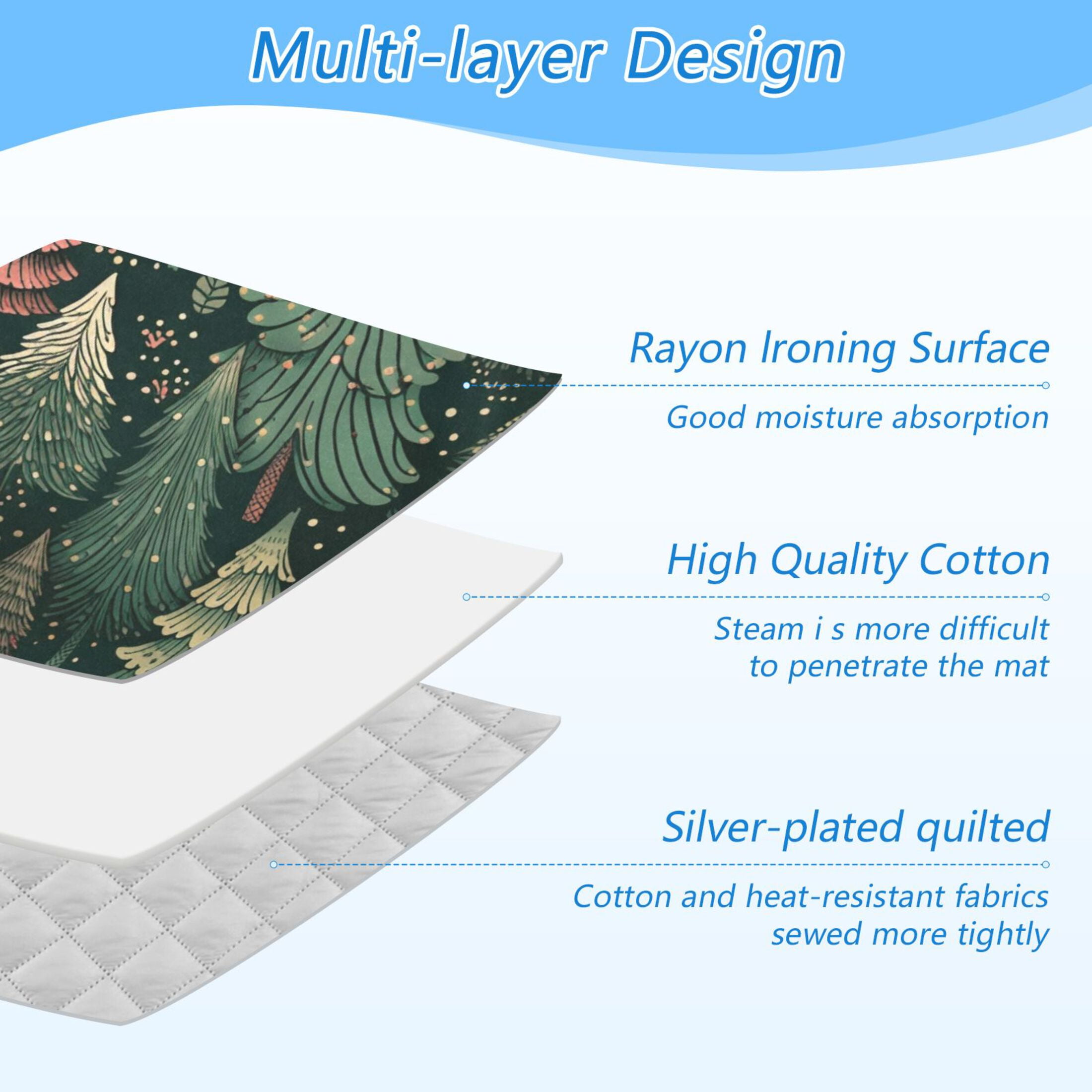Green Trees Ironing Board Covers Heat Resistant Ironing Pad Mat Portable for Travel Washer Dryer Table