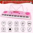 thumbnail image 4 of WOSTOO Kids Keyboard Piano, Portable 61 Keys Keyboard Electronic Digital Piano, Early Learning Educational Musical Piano Toy Keyboard for Beginners with Music Stand, Microphon, 4 of 7