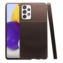 Atti Rugged Carbon Samsung A72 Cafe 1pz Mas Mica 9D Atti Funda de Silicon Uso Rudo