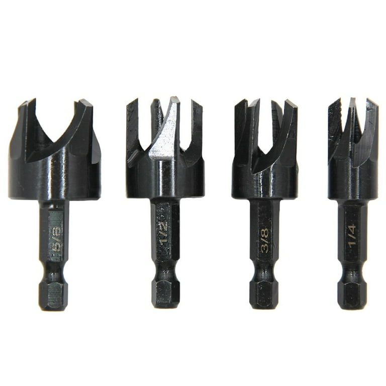 4 Pcs Hex Shank Wood Plug Hole Cutter Drill Bit Plug Cutter Bored
