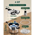 thumbnail image 3 of WantJoin Pressure Cooker Stainless Steel 4 Qt, Commercial Stove Top Pressure Cooker Pot Used for Pressure Foodie or Steaming, Compatible with Gas & Induction Cooker, 3 of 7