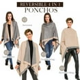 thumbnail image 6 of Women's Shawl Wrap Poncho for Cape Ruana for Travel Plane Blanket, Reversible Open Front Design (PC01-4L), 6 of 9
