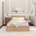 thumbnail image 3 of Queen Size Wood Platform Bed with Underneath Storage and 2 Drawers, Wood Color, 3 of 16