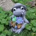 thumbnail image 2 of Succulent Frog Figurine Ornament Creative Craft Tabletop Statue for Balcony Garden Decorations, 2 of 8