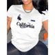 thumbnail image 1 of Camisetas con diseño gráfico para mujer, playera corta, clásico, estética, ropa de verano de los 90Chic Minimalist Letter Print Women's T-Shirt - Casual Crew Neck, Short Sleeve, Comfortable Summer, 1 of 6