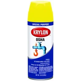 1PC Krylon KO1813777 OSHA Safety Yellow OSHA Color Spray Paint 12 Ounce