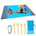 thumbnail image 2 of Beach Blanket Large Sand Free Beach Picnic Blanket Beach Mat Waterproof Outdoor Camping Mat Portable Travel Rug Sand Free Mat Moisture Proof Mat for Camping Beach Picnic, 2 of 8