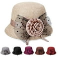 thumbnail image 2 of Women‘s Polka Dot Mesh Flower Bowler Bucket Hat Outdoor Sun Visor Basin Cap, 2 of 10