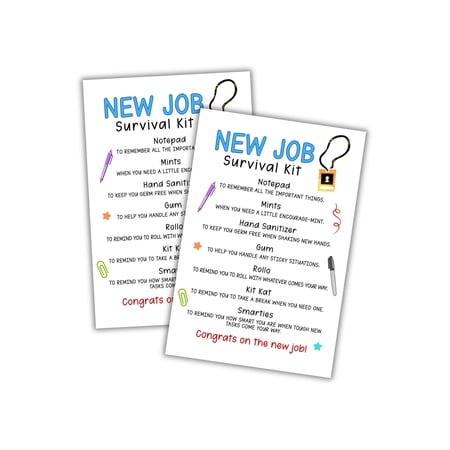 New Job Survival Kit 30pk 4x6 HR Onboarding Office Administration Gift New Hires Employee Welcome Package Career Office Survive Appreciation
