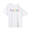 thumbnail image 1 of Camiseta de mujer disfraz simple camisa de cuello redondo para deportes de viaje de playa L, 1 of 7