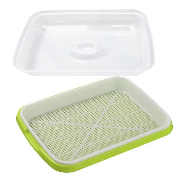 1 Set Sprouting Set Soil-Free Sprouter Tray with Lid Hydroponics Germination Tray for Wheatgrass Soybean Mung