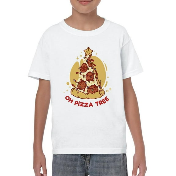 Oh Pizza Tree Christmas T-Shirt Juniors -Smartprints Designs,  x-Large