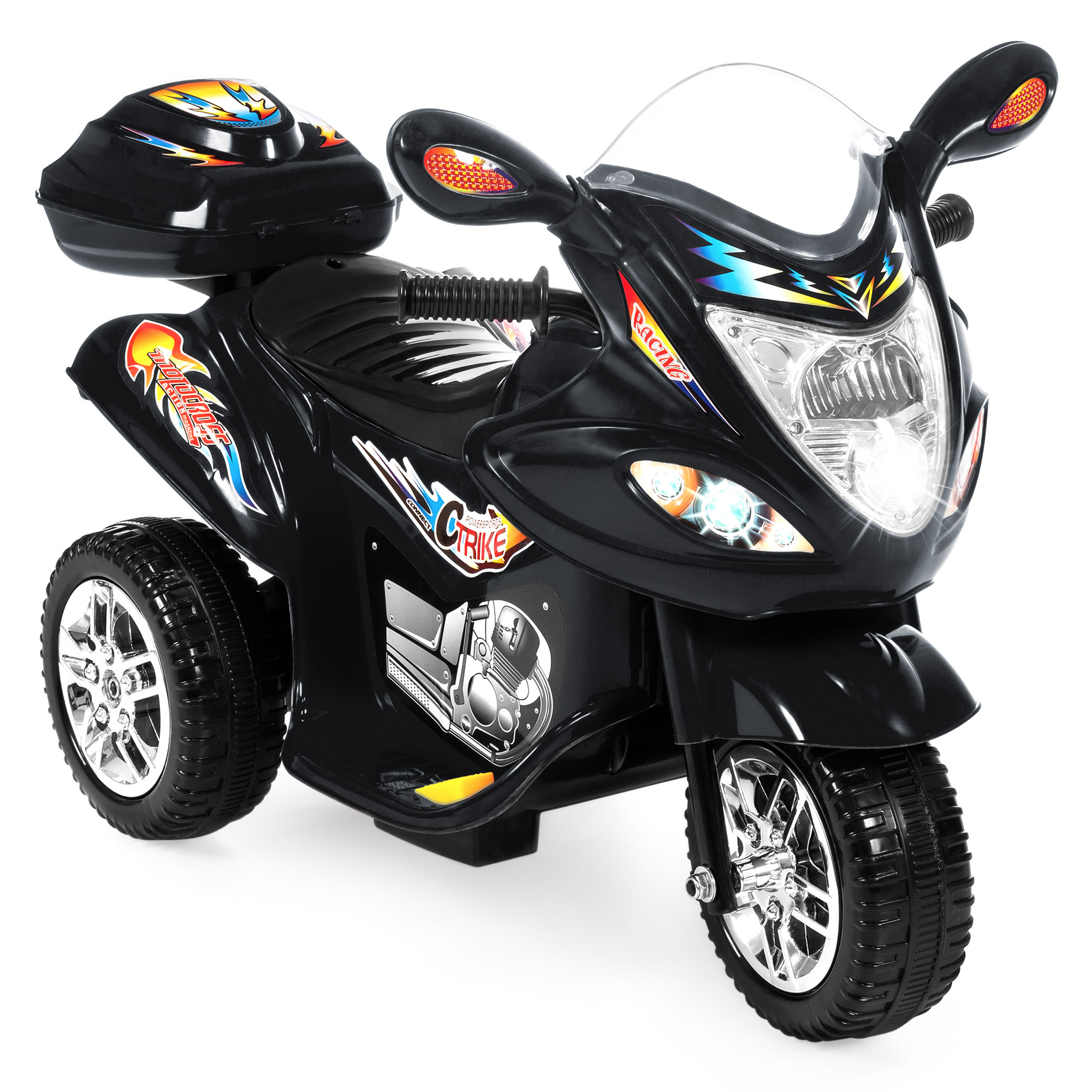 Best Choice Products 6V Kids Battery Powered 3-Wheel Motorcycle Ride On Toy w/ LED Lights, Music, Horn, Storage - Black - image 1 of 6