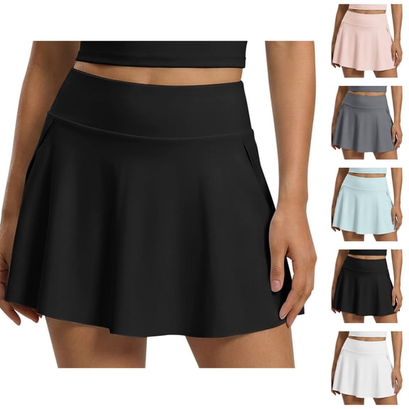 Athletic Skorts for Women Summer High Waisted Lightweight Tennis Golf Skirts with Inner Shorts Pockets