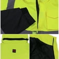 thumbnail image 6 of Men's Class 3 Safety High Visibility Water Resistant Reflective Neon Work Jacket (M9099 Neon Yellow, XL), 6 of 7