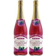 Kedem Sparkling 100% Concord Grape Juice, 25.4oz 2 Pack, Kosher, Non Alcoholic, No Added Sugar