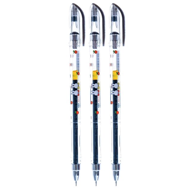 Bolígrafos roller de tinta gel Dong-A Miffy 0,5 mm, paquete de 3, negro
