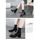 thumbnail image 3 of Botas cortas de tacón medio con punta cuadrada, estilo británico, moda otoño-invierno, botas cortas de tacón grueso para mujer, color negro 37, 3 of 5