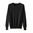 thumbnail image 4 of Holzkary Sweaters for Women 2025 Sweaters for Women Knit Crew Neck Long Sleeve Soft Pullover Sweater 4.4 4.4 Out of 5 10 Ratings : $5.99 Long Sleeve Seamless Knit Top Knit Sweater Black L, 4 of 4