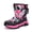 Black Pink, variant on Woobling Boys Winter Boot Plush Lined Warm Shoes Mid Calf Snow Boots Non-Slip Outdoor Black Orange 6.5Y