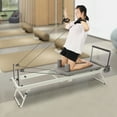 thumbnail image 6 of Foldable Pilates Reformer Machine - Adjustable 2-Spring Tension, 120kg Capacity for Home/Gym Use (Grey, 77.56"), 6 of 17