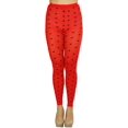 thumbnail image 4 of ToBeInStyle Women's Polka Dot Ankle Long Leggings - Red w/Black Polka Dot - One Size, 4 of 6